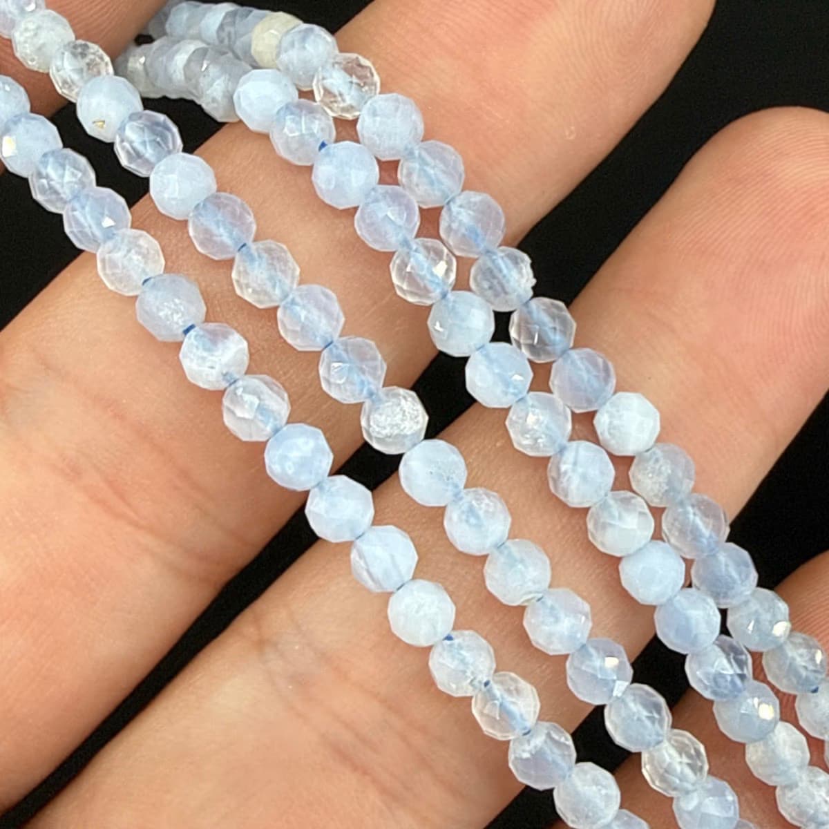 Mavi Kalsedon Dizi Faset 3mm