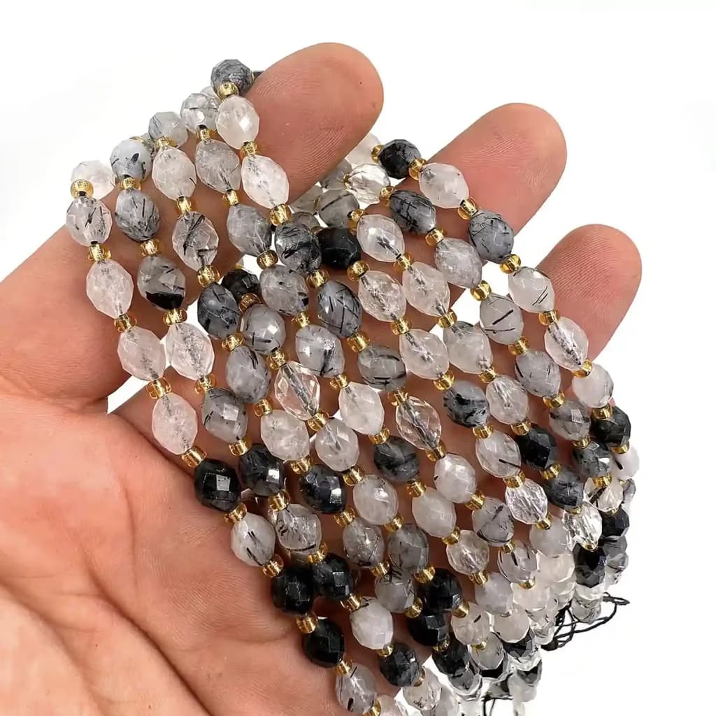 Rutil Kuvars Dizi Faset 6x8mm İncele ve Satın Al Rutil Kuvars Dizi Faset 6x8mm - Orijinal Doğal Taş ve Şifa Kristali Görsel 1