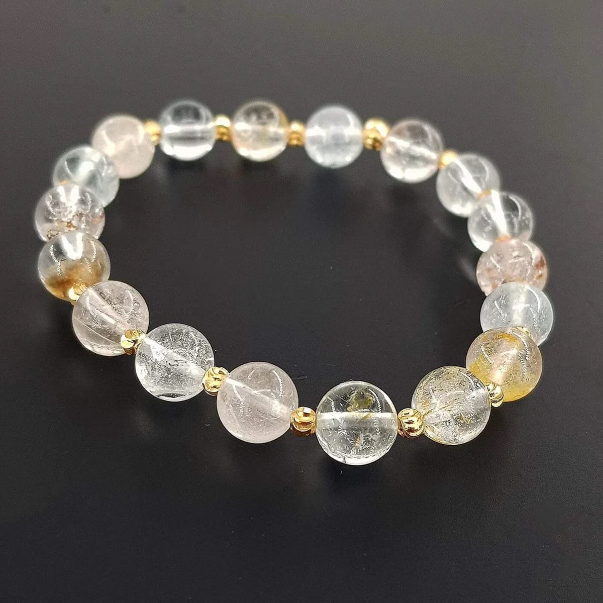 Topaz Bileklik Gold 8mm