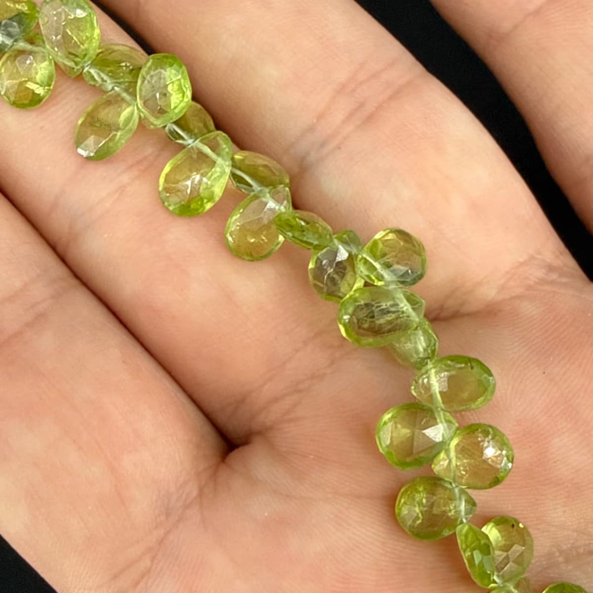 Zeberced Olivin Dizi Damla Faset 6mm AAA+