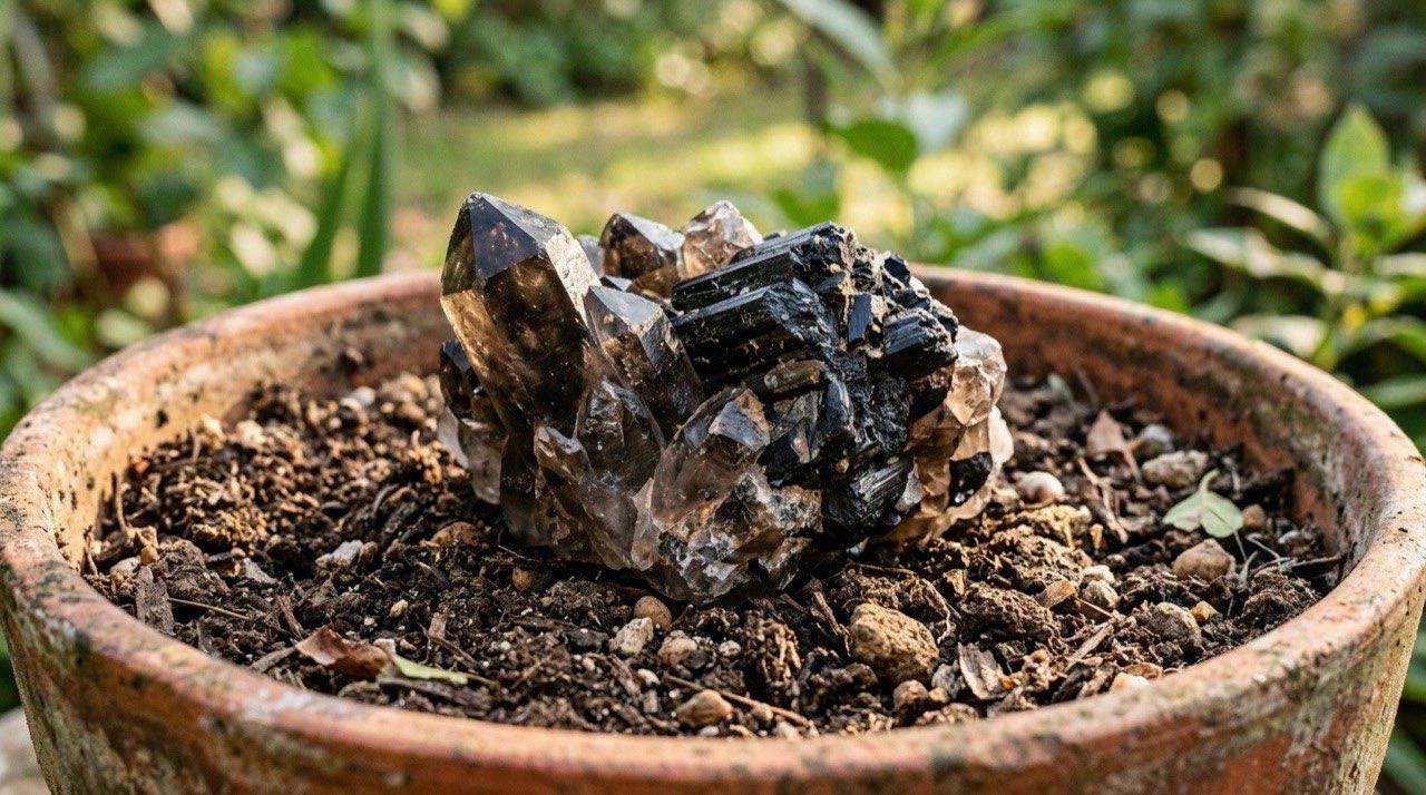 Volkanik cam kökenli parlak siyah obsidyen ve metalik parıltılı tamburlanmış şungit taşı