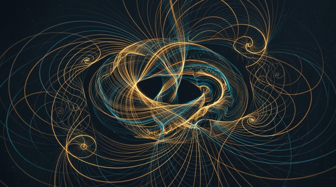 Açık spiral torus girdabı ve harmonik dalga geometrisi simülasyonu