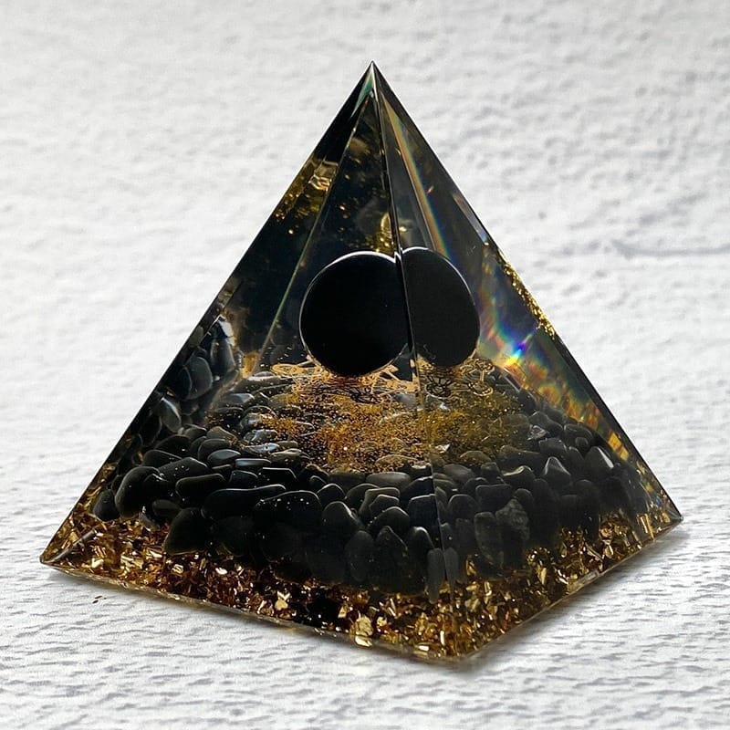 Siyah Obsidyen Orgonit Piramidi