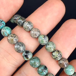 Afrika Turkuaz Firuze 6mm - Orijinal Şifalı Kristal - Görsel 1