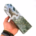 Akik Kalsedon Obelisk Orijinal Kristal Detay Görseli 2