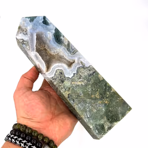 Akik Kalsedon Obelisk - Orijinal Şifalı Kristal - Görsel 2