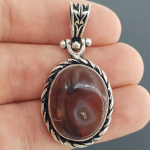 Akik Kolye Ucu (Gümüş) Orijinal Kristal Detay Görseli 2