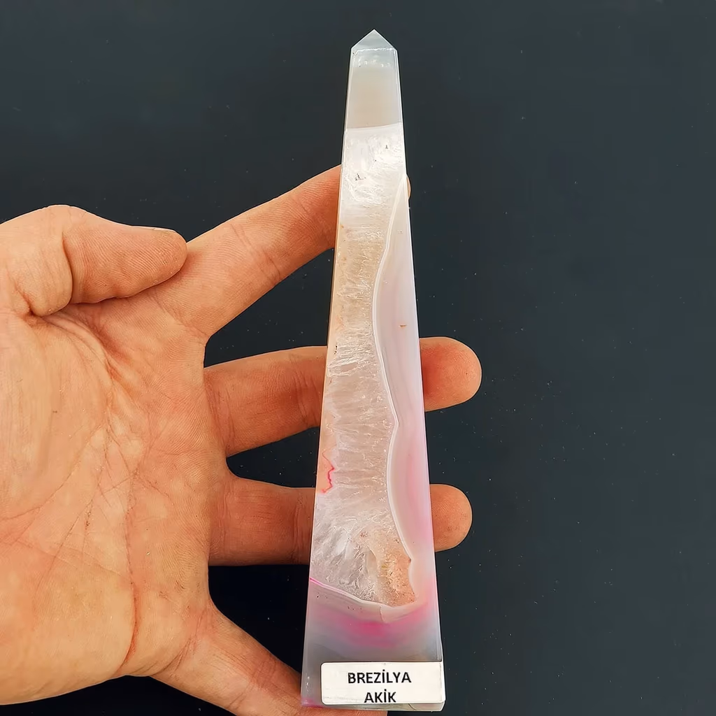 Akik Obelisk İncele ve Satın Al Akik Obelisk - Orijinal Doğal Taş ve Şifa Kristali Görsel 1