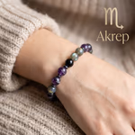 Akrep Burcu Unisex Bileklik 8mm Orijinal Kristal Detay Görseli 6