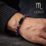 Akrep Burcu Unisex Bileklik 8mm Orijinal Kristal Detay Görseli 3