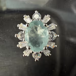 Akuamarin Küpe Gümüş AAA Orijinal Kristal Detay Görseli 2