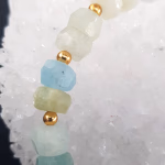 Akuamarin Rondela Faset Bileklik 8mm Orijinal Kristal Detay Görseli 2