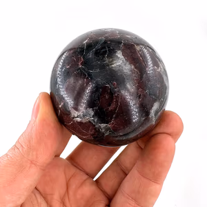 Almandin Garnet Küre - Orijinal Şifalı Kristal - Görsel 1