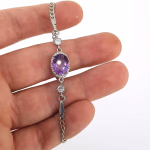 Ametist Künye (Gümüş) Orijinal Kristal Detay Görseli 2