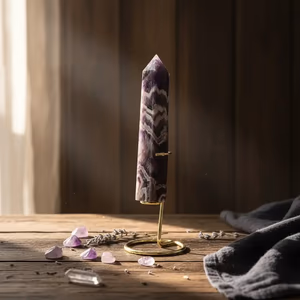 Ametist Obelisk - Orijinal Şifalı Kristal - Görsel 1