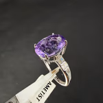 Ametist Yüzük Gümüş AAA Orijinal Kristal Detay Görseli 2
