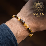 Aslan Burcu Unisex Bileklik 8mm Orijinal Kristal Detay Görseli 1