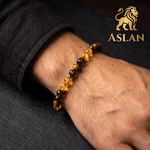 Aslan Burcu Unisex Bileklik 8mm Orijinal Kristal Detay Görseli 7