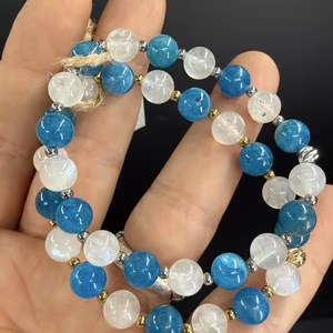 Aytaşı / Blue Apatit Bileklik 8mm - Orijinal Şifalı Kristal - Görsel 1