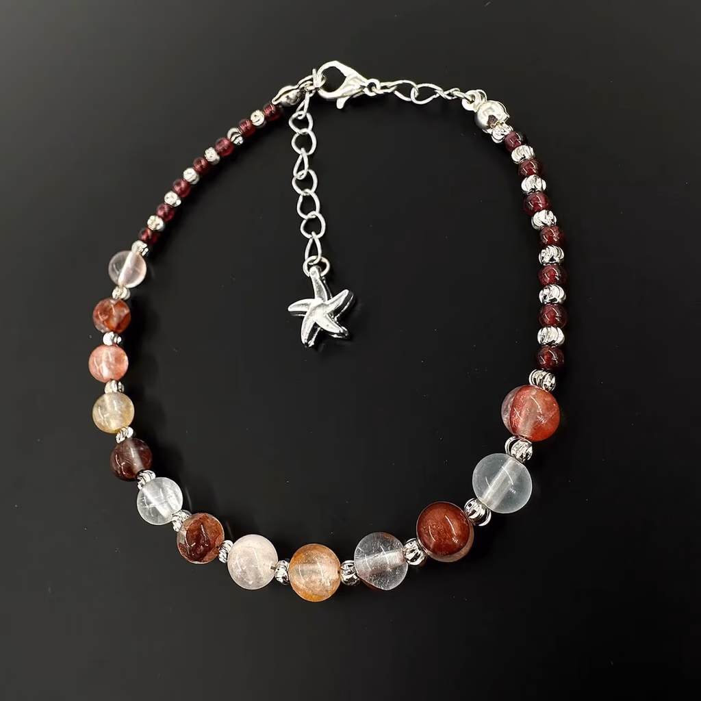 Azeztulit, Garnet Halhal 6mm İncele ve Satın Al Azeztulit, Garnet Halhal 6mm - Orijinal Doğal Taş ve Şifa Kristali Görsel 1