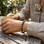 Başak Burcu Unisex Bileklik 8mm Orijinal Kristal Detay Görseli 4