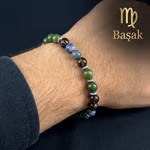 Başak Burcu Unisex Bileklik 8mm Orijinal Kristal Detay Görseli 7