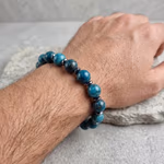 Blue Apatit Bileklik 10mm Orijinal Kristal Detay Görseli 3
