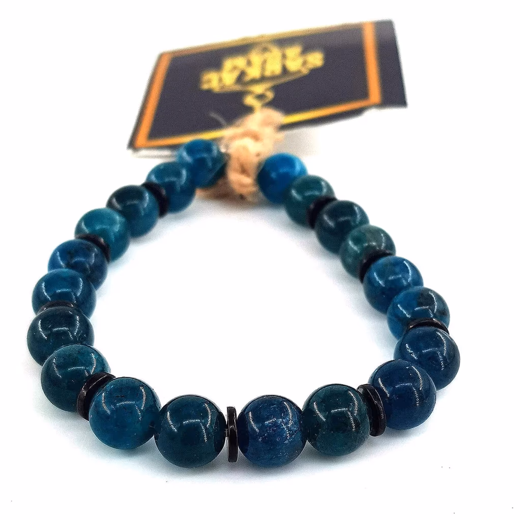 Blue Apatit Bileklik 8mm İncele ve Satın Al Blue Apatit Bileklik 8mm - Orijinal Doğal Taş ve Şifa Kristali Görsel 1