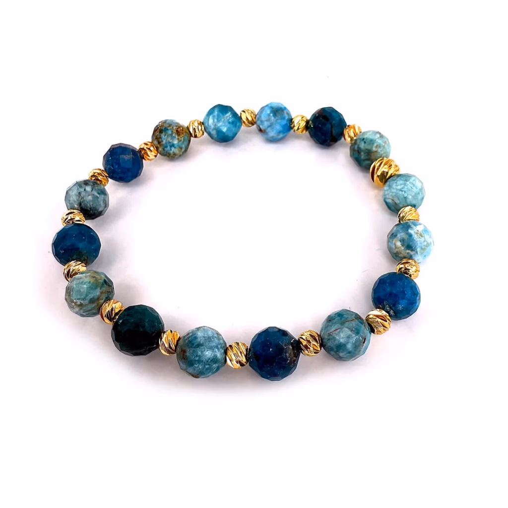 Blue Apatit Bileklik Faset 8mm İncele ve Satın Al Blue Apatit Bileklik Faset 8mm - Orijinal Doğal Taş ve Şifa Kristali Görsel 1