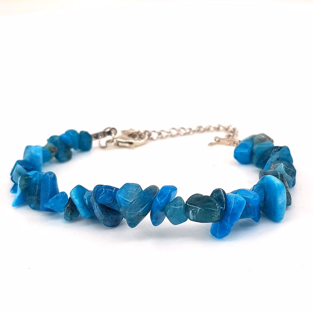 Blue Apatit Bileklik Kırıktaş Ayarlanabilir Ölçü İncele ve Satın Al Blue Apatit Bileklik Kırıktaş Ayarlanabilir Ölçü - Orijinal Doğal Taş ve Şifa Kristali Görsel 1
