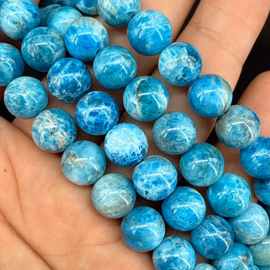 Blue Apatit Dizi 10mm AA+ İncele ve Satın Al Blue Apatit Dizi 10mm AA+ - Orijinal Doğal Taş ve Şifa Kristali Görsel 1