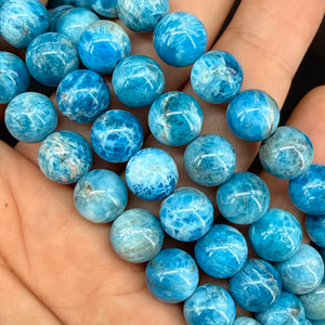 Blue Apatit Dizi 10mm AA+ - Orijinal Şifalı Kristal - Görsel 1