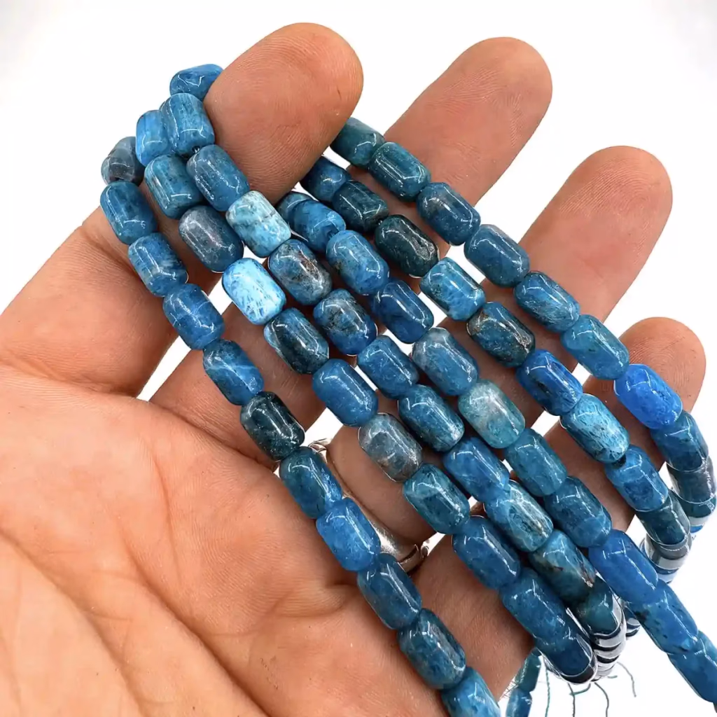 Blue Apatit Kapsül Dizi 6x9mm - Orijinal Doğal Taş ve Şifa Kristali Görsel 1
