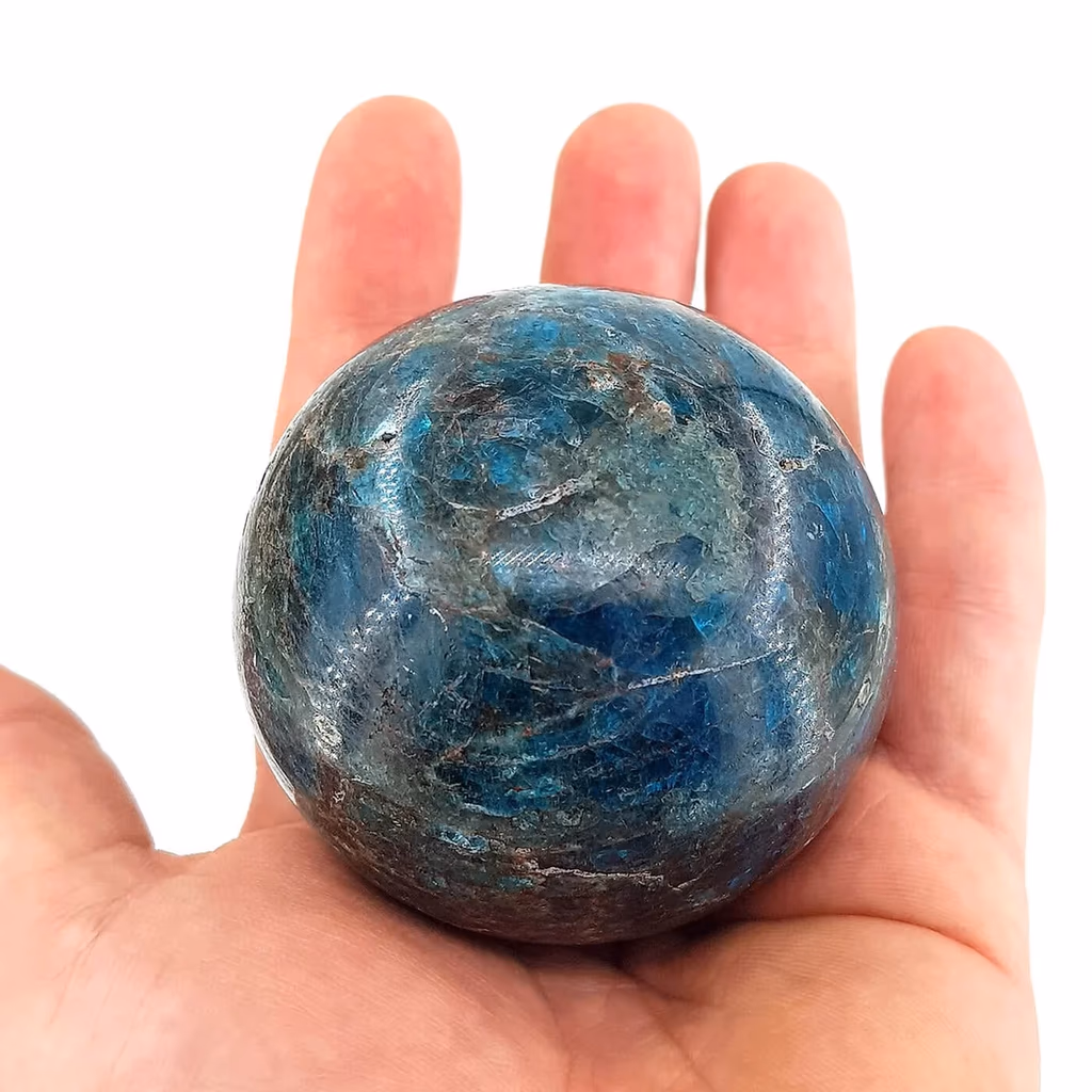 Blue Apatit Küre İncele ve Satın Al Blue Apatit Küre - Orijinal Doğal Taş ve Şifa Kristali Görsel 1