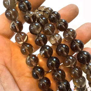 Dumanlı Kuvars Dizi 12 mm - Orijinal Şifalı Kristal - Görsel 1