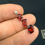Garnet Almandin Kolye Ucu Gümüş AAA Orijinal Kristal Detay Görseli 3