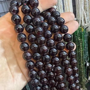 Garnet Dizi 12 mm - Orijinal Şifalı Kristal - Görsel 1