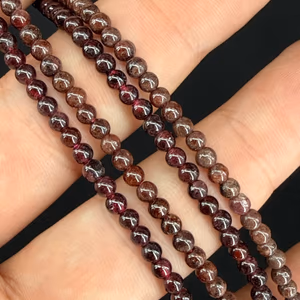 Garnet Dizi 3mm - Orijinal Şifalı Kristal - Görsel 1