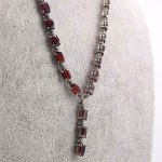 Garnet Kolye (Gümüş) Orijinal Kristal Detay Görseli 1