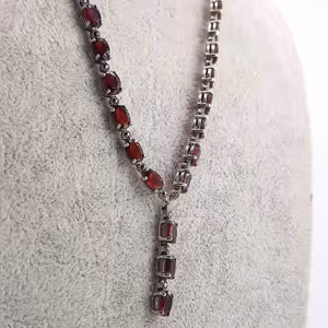 Garnet Kolye (Gümüş) - Orijinal Şifalı Kristal - Görsel 2