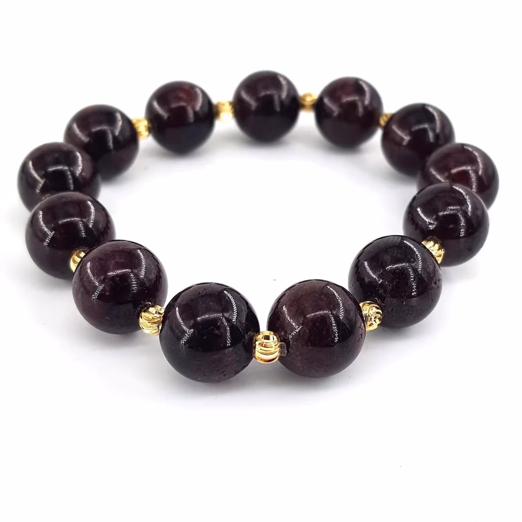 Garnet (Lal) Bileklik 12mm - Büyütmek için tıklayın Garnet (Lal) Bileklik 12mm - Orijinal Doğal Taş ve Şifa Kristali Görsel 1