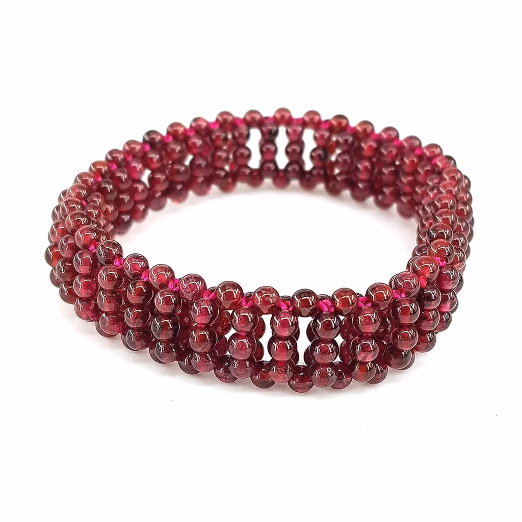 Garnet (Lal) Bileklik Örgü İncele ve Satın Al Garnet (Lal) Bileklik Örgü - Orijinal Doğal Taş ve Şifa Kristali Görsel 1