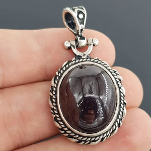 Garnet (Lal) Kolye Ucu (Gümüş) - Orijinal Şifalı Kristal - Görsel 2