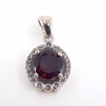 Garnet (Lal) Kolye Ucu (Gümüş) Orijinal Kristal Detay Görseli 1