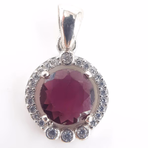 Garnet (Lal) Kolye Ucu (Gümüş) - Orijinal Şifalı Kristal - Görsel 1