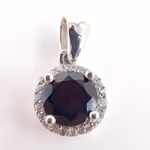 Garnet (Lal) Kolye Ucu (Gümüş) Orijinal Kristal Detay Görseli 2
