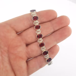 Garnet (Lal) Künye (Gümüş) Orijinal Kristal Detay Görseli 2
