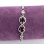 Garnet (Lal) Künye (Gümüş) Orijinal Kristal Detay Görseli 1