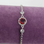 Garnet (Lal) Künye (Gümüş) Orijinal Kristal Detay Görseli 1