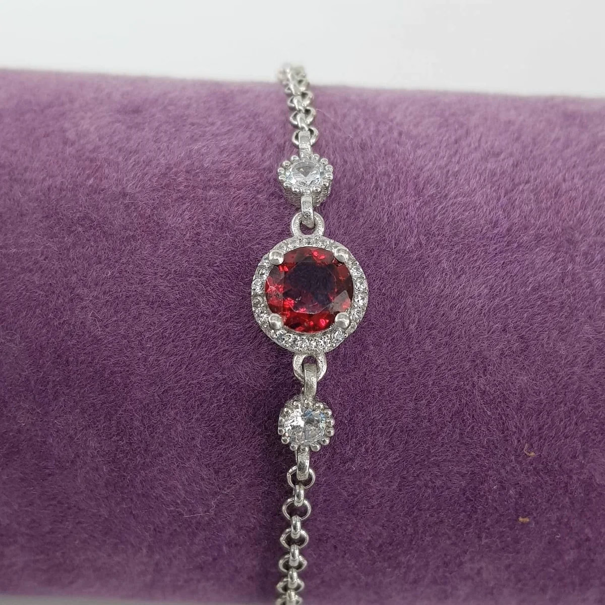 Garnet (Lal) Künye (Gümüş)
